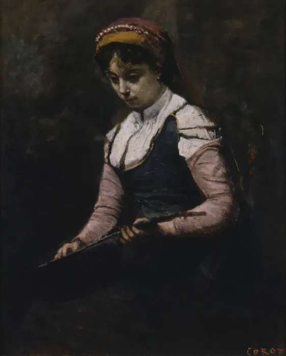 Framed Print : Femme a la Mandoline (Girl with Mandolin), Between 1860 and 1865 Framed Print : Femme a la Mandoline (Girl with Mandolin), Between 1860 and 1865