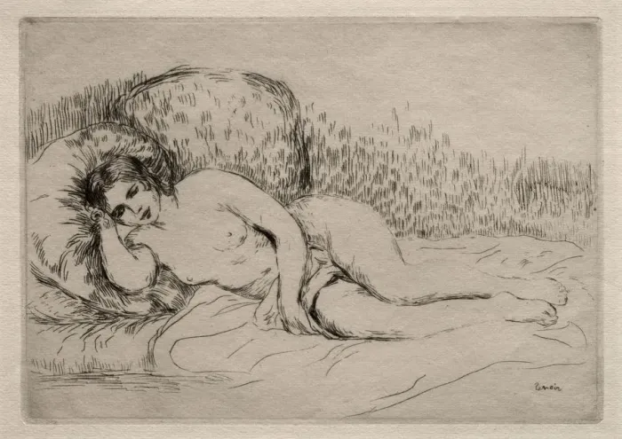 Framed Print : Femme nue couchee. Creator: Pierre-Auguste Renoir (French, 1841-1919) Framed Print : Femme nue couchee. Creator: Pierre-Auguste Renoir (French, 1841-1919)
