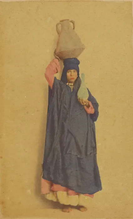 Framed Print : Femme portant des cruches d'eau, about 1870. Creator: Wilhelm Hammerschmidt Framed Print : Femme portant des cruches d'eau, about 1870. Creator: Wilhelm Hammerschmidt