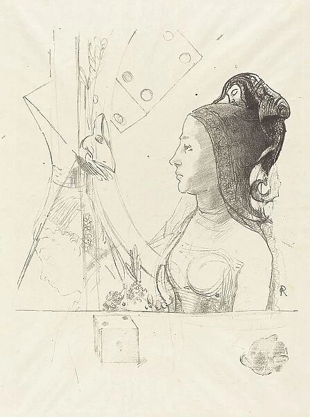 Femme de Profil (Profile of a Woman), 1900. Creator: Odilon Redon