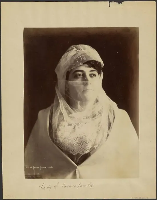 Framed Print : Femme Turque voilee, about 1870-1890. Creator: Gabriel Lekegian Framed Print : Femme Turque voilee, about 1870-1890. Creator: Gabriel Lekegian