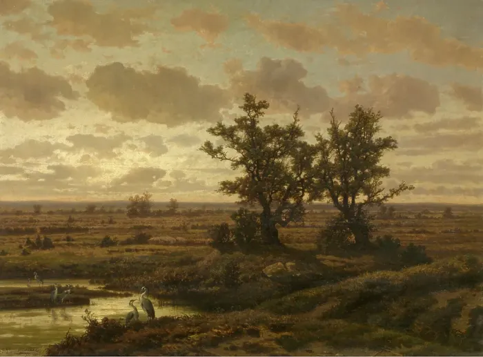 Framed Print : Fen in the Kempen, 1865. Creator: Jean Pierre Francois Lamoriniere Framed Print : Fen in the Kempen, 1865. Creator: Jean Pierre Francois Lamoriniere