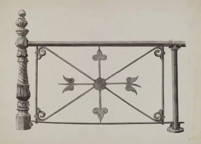 Framed Print : Fence, c. 1936. Creator: Florence Huston Framed Print : Fence, c. 1936. Creator: Florence Huston