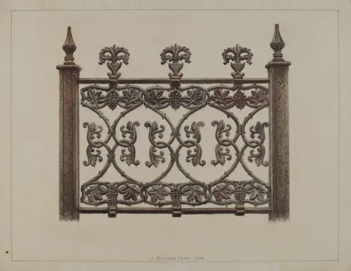 Framed Print : Fence Panel, 1938. Creator: J. Howard Iams Framed Print : Fence Panel, 1938. Creator: J. Howard Iams