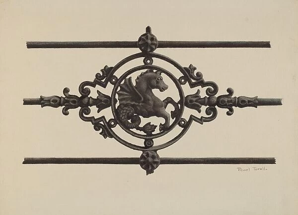 Fence - Sea Horse Design, c. 1939. Creator: Pearl Torell