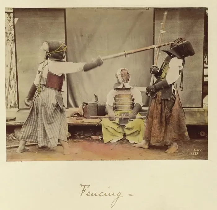 Framed Print : Fencing, about 1873-1883. Creator: Shinichi Suzuki I Framed Print : Fencing, about 1873-1883. Creator: Shinichi Suzuki I