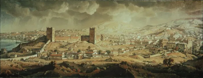 Framed Print : Feodosiya. The Crimea, 1930. Artist: Bogayevsky, Konstantin Fyodorovich (1872-1943) Framed Print : Feodosiya. The Crimea, 1930. Artist: Bogayevsky, Konstantin Fyodorovich (1872-1943)