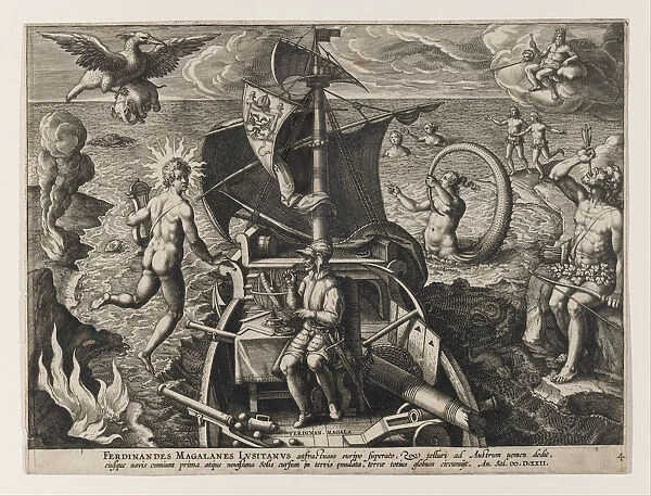 Ferdinandes Magallanes Lusitanus (Americae Retectio), 1591. Artist: Galle, Philipp (1537-1612)