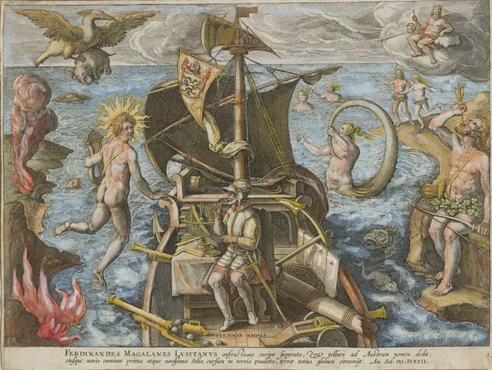 Framed Print : Ferdinandes Magallanes Lusitanus (Americae Retectio), 1591 Framed Print : Ferdinandes Magallanes Lusitanus (Americae Retectio), 1591