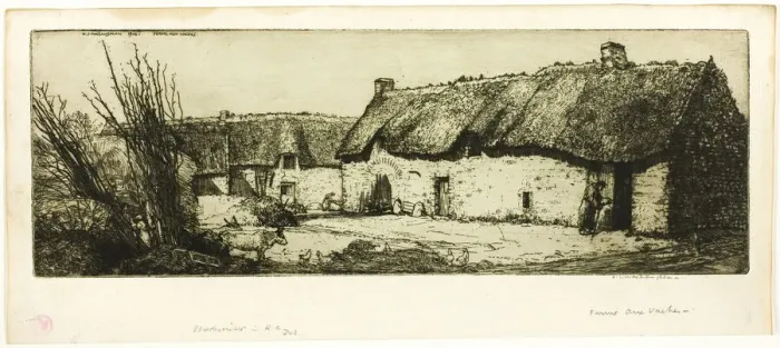 Framed Print : Ferme Aux Vaches, 1906. Creator: Donald Shaw MacLaughlan Framed Print : Ferme Aux Vaches, 1906. Creator: Donald Shaw MacLaughlan