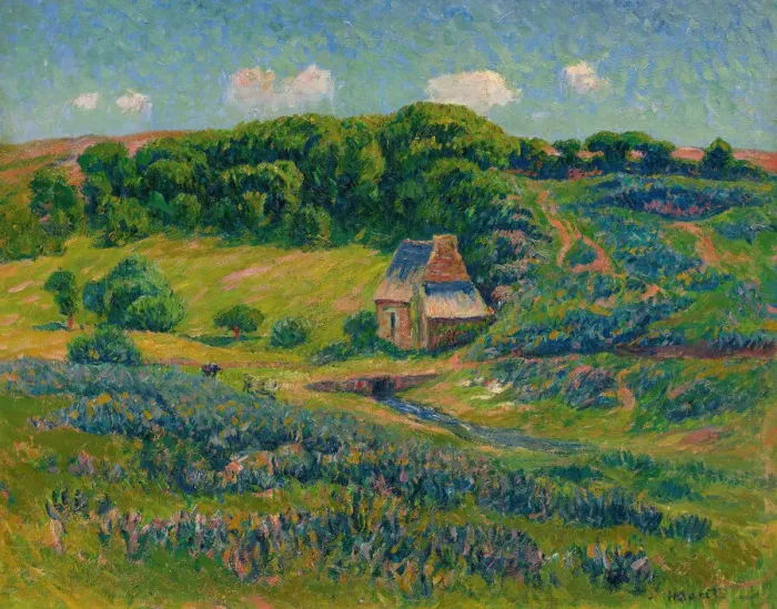 Framed Print : Ferme dans la campagne bretonne. Creator: Moret, Henry (1856-1913) Framed Print : Ferme dans la campagne bretonne. Creator: Moret, Henry (1856-1913)