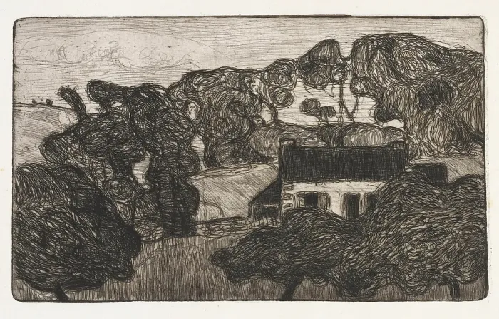 Framed Print : Ferme entouree d'Arbres (Farm surrounded by Trees), 1893. Creator: Armand Seguin. Ferme entouree d'Arbres (Farm surrounded by Trees), 1893. Creator: Armand Seguin Framed Print : Ferme entouree d'Arbres (Farm surrounded by Trees), 1893. Creator: Armand Seguin. Ferme entouree d'Arbres (Farm surrounded by Trees), 1893. Creator: Armand Seguin