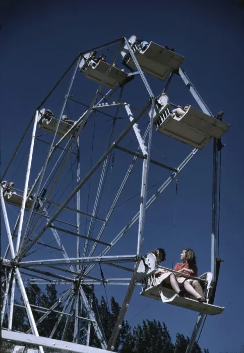 Framed Print : On the ferris wheel at the Vermont state fair, Rutland, 1941. Creator: Jack Delano Framed Print : On the ferris wheel at the Vermont state fair, Rutland, 1941. Creator: Jack Delano