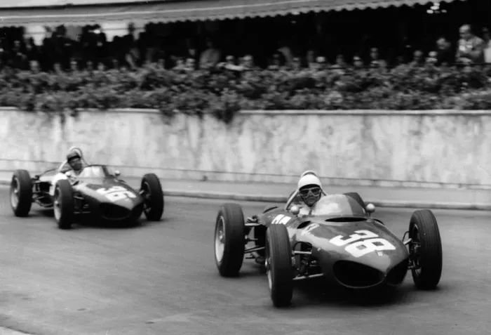 Framed Print : Ferrrai 156 Shark Nose, Phil Hill and Ritchie Ginther, 1961 Monaco Grand Prix. Creator: Unknown Framed Print : Ferrrai 156 Shark Nose, Phil Hill and Ritchie Ginther, 1961 Monaco Grand Prix. Creator: Unknown