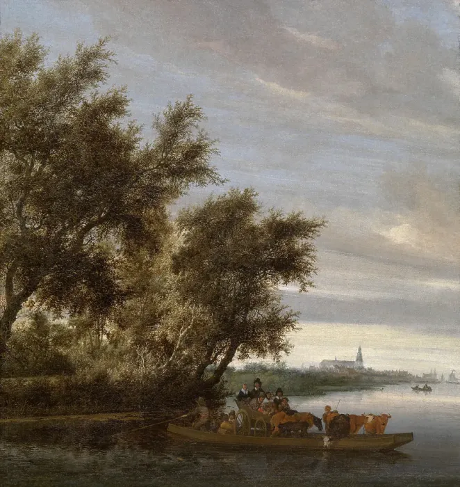 Framed Print : The Ferry, 1657. Creator: Salomon Ruysdael Framed Print : The Ferry, 1657. Creator: Salomon Ruysdael