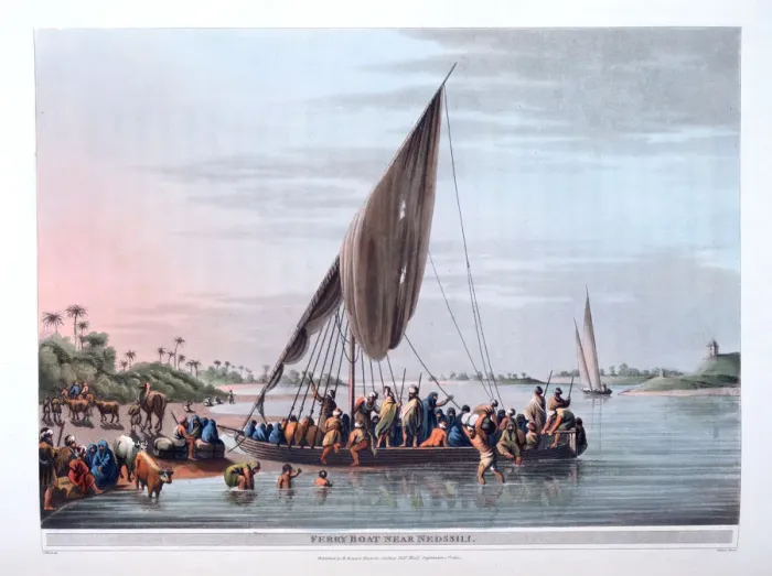 Framed Print : Ferry Boat Near Nedssili, 1801. Artist: Thomas Milton Framed Print : Ferry Boat Near Nedssili, 1801. Artist: Thomas Milton