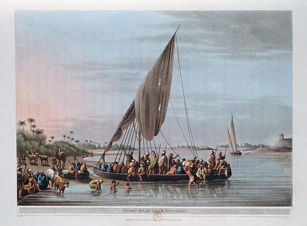Ferry Boat Near Nedssili, Egypt, 1801. Artist: Thomas Milton