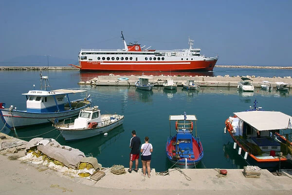 Ferry in the harbour of Poros, Kefalonia, Greece