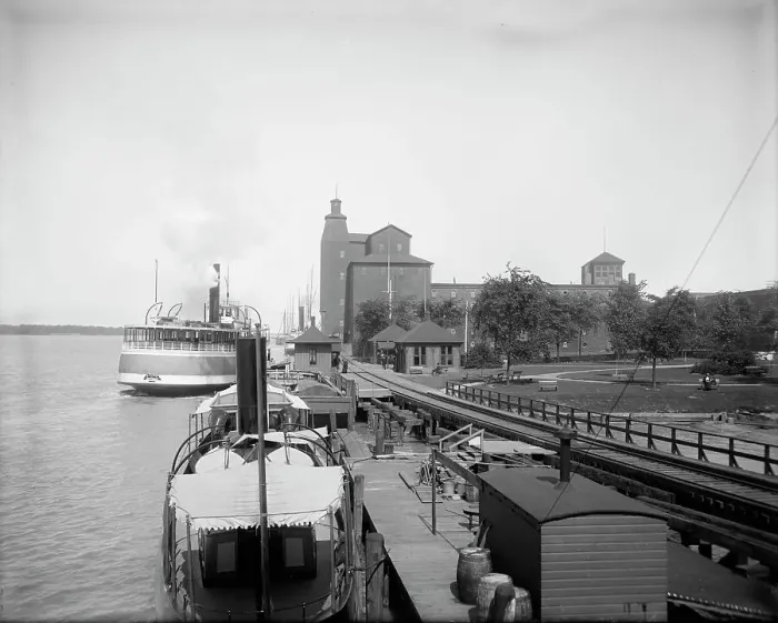 Framed Print : Ferry landing, Walkerville, Ont. between 1905 and 1915. Creator: Unknown