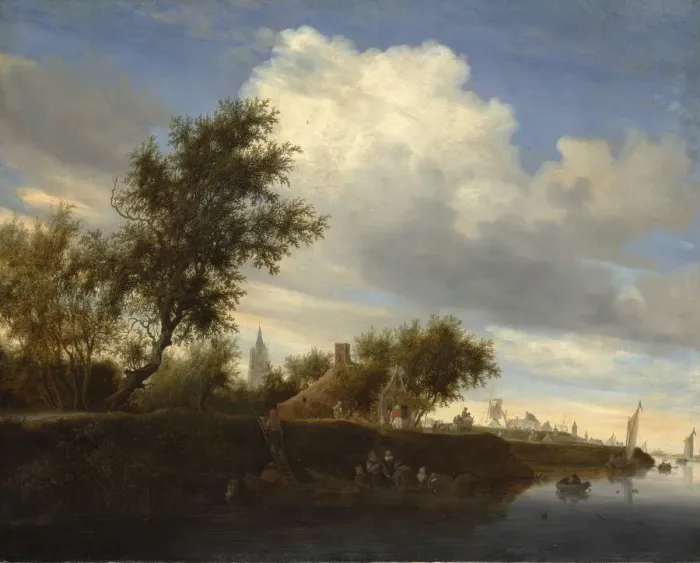 Framed Print : Ferry near Gorinchem, 1646. Creator: Salomon Ruysdael Framed Print : Ferry near Gorinchem, 1646. Creator: Salomon Ruysdael