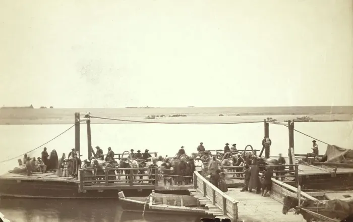 Framed Print : The Ferry at Semapolatinsk [ie, Seme i], between 1885 and 1886. Creator: Unknown