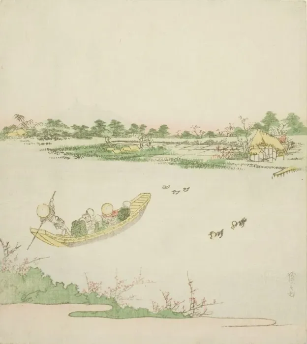 Framed Print : A Ferryboat Crossing the Sumida River, Japan, c. 1820s. Creator: Ikeda Eisen Framed Print : A Ferryboat Crossing the Sumida River, Japan, c. 1820s. Creator: Ikeda Eisen