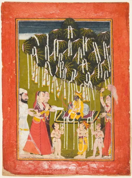 Framed Print : Fertility worship of Krishna, c. 1720-25. Creator: Unknown Framed Print : Fertility worship of Krishna, c. 1720-25. Creator: Unknown