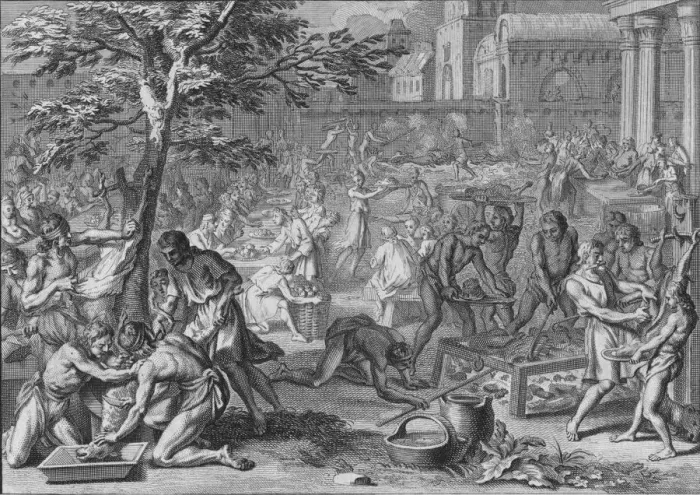 Framed Print : Festin a L Honneur du Soleil, le jour du grand Ramy, 1723. Creator: Bernard Picart Framed Print : Festin a L Honneur du Soleil, le jour du grand Ramy, 1723. Creator: Bernard Picart