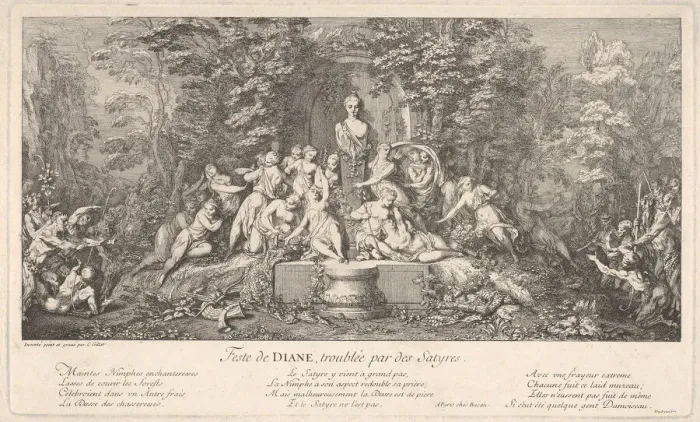 Framed Print : The festival of Diana, interrupted by satyrs (Feste de Diane Framed Print : The festival of Diana, interrupted by satyrs (Feste de Diane