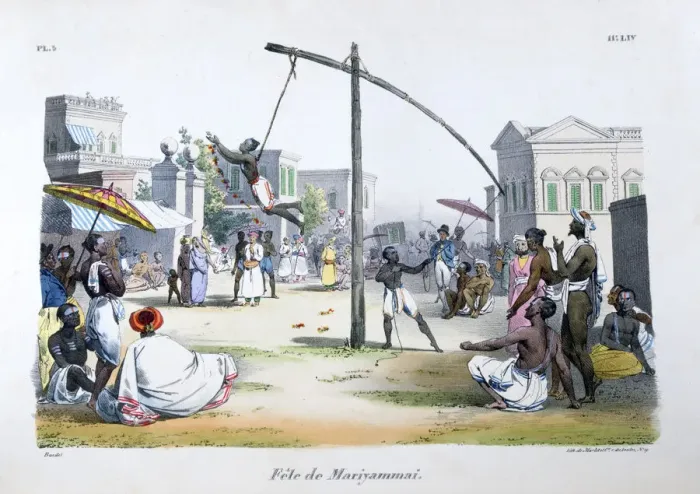 Framed Print : Festival of Mariyamma, or Mariyammai, (Hindu deity), 1828. Artist: Marlet et Cie Framed Print : Festival of Mariyamma, or Mariyammai, (Hindu deity), 1828. Artist: Marlet et Cie