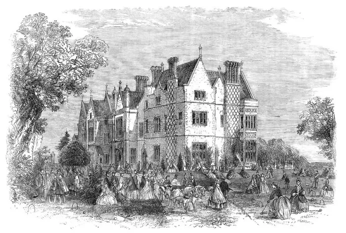 Framed Print : Festival of Ragged-School Teachers at Nutfield Priory, …near Reigate, 1864. Creator: Unknown Framed Print : Festival of Ragged-School Teachers at Nutfield Priory, …near Reigate, 1864. Creator: Unknown