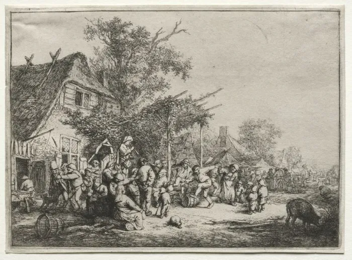 Framed Print : Festival Under the Trellis. Creator: Adriaen van Ostade (Dutch, 1610-1684) Framed Print : Festival Under the Trellis. Creator: Adriaen van Ostade (Dutch, 1610-1684)