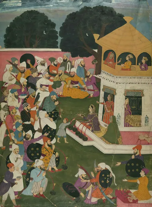 Framed Print : A Festive Gathering, c1163 AH / AD 1750. Creator: Unknown Framed Print : A Festive Gathering, c1163 AH / AD 1750. Creator: Unknown