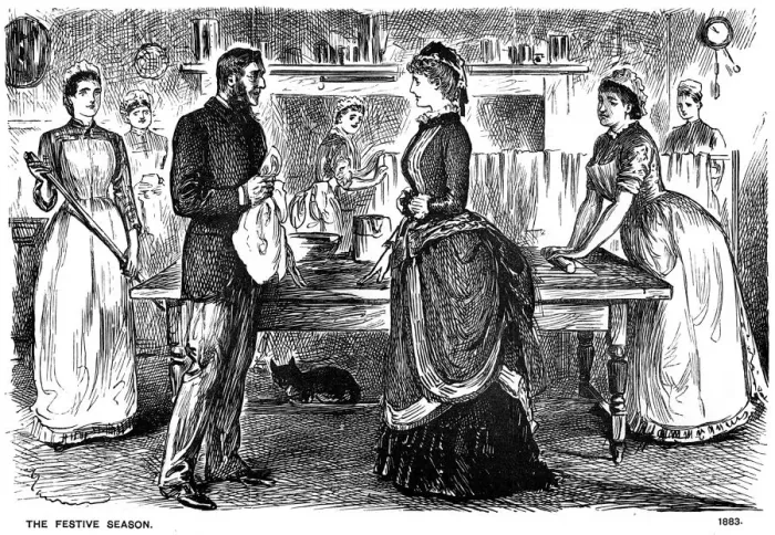 Framed Print : The Festive Season, 1883 (1891). Artist: George du Maurier Framed Print : The Festive Season, 1883 (1891). Artist: George du Maurier