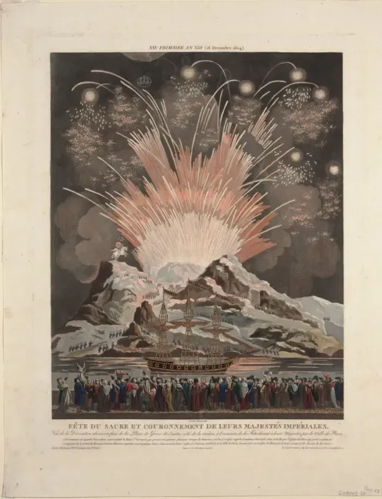 Framed Print : Festivities at the Coronation of Napoleon, 1806. Artist: Le Coeur, Louis (active ca Framed Print : Festivities at the Coronation of Napoleon, 1806. Artist: Le Coeur, Louis (active ca