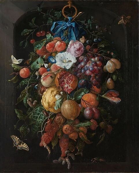 Festoon of Fruit and Flowers, 1660-1670. Creator: Jan Davidsz de Heem