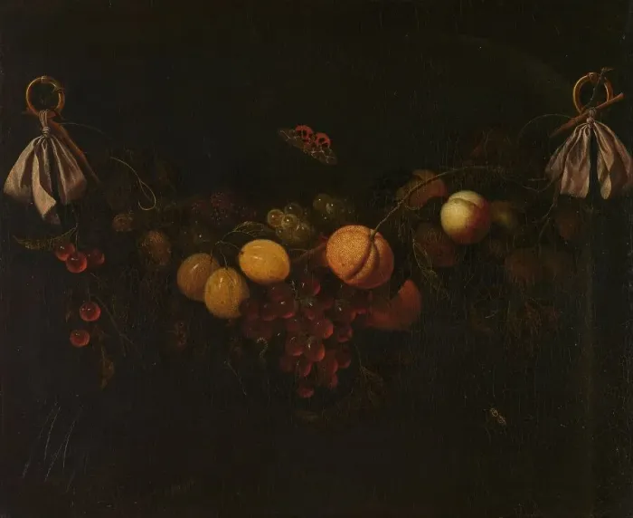 Framed Print : Festoon of Fruits, c.1653-c.1658. Creator: Johannes Borman Framed Print : Festoon of Fruits, c.1653-c.1658. Creator: Johannes Borman