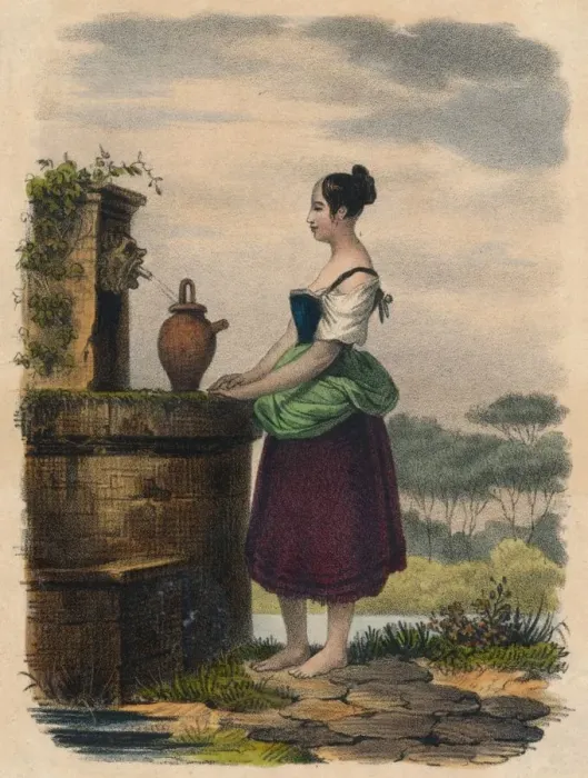 Framed Print : Fetching Water, 19th century? Creator: Unknown Framed Print : Fetching Water, 19th century? Creator: Unknown