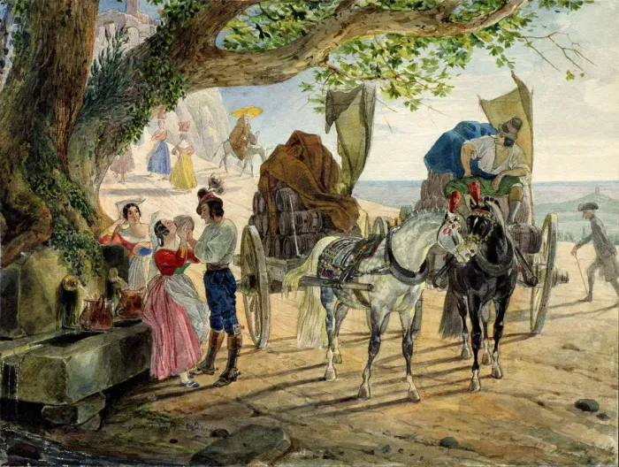 Framed Print : Fete in Albano, 1830-1833. Creator: Briullov, Karl Pavlovich (1799-1852) Framed Print : Fete in Albano, 1830-1833. Creator: Briullov, Karl Pavlovich (1799-1852)
