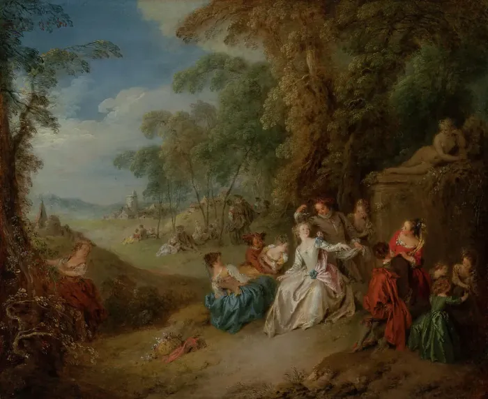 Framed Print : Fête Champêtre, 1715-1736. Creator: Jean-Baptiste Pater Framed Print : Fête Champêtre, 1715-1736. Creator: Jean-Baptiste Pater
