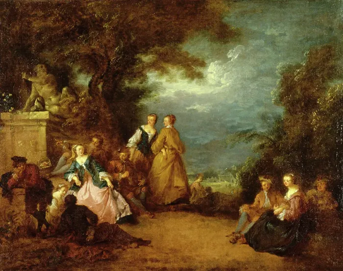 Framed Print : Fête Champêtre, c1730. Creator: Bonaventure de Bar Framed Print : Fête Champêtre, c1730. Creator: Bonaventure de Bar