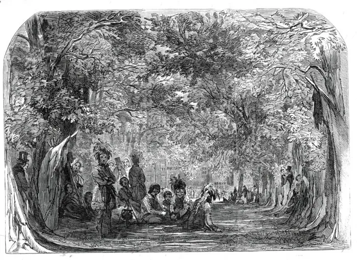 Framed Print : The Fete Champetre at Charlton House - the North American Indians encamped in the park Framed Print : The Fete Champetre at Charlton House - the North American Indians encamped in the park