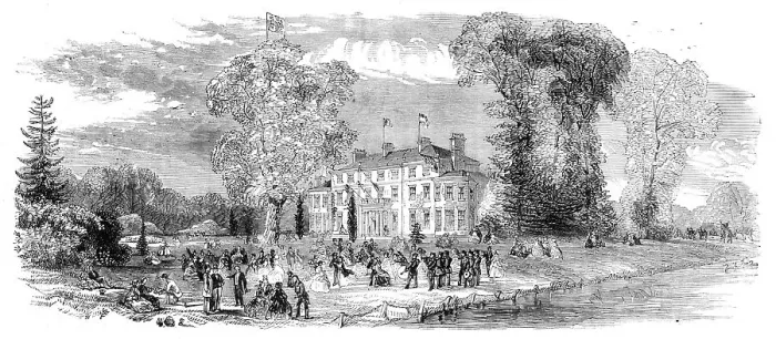 Framed Print : Fete at Denham Court, near Uxbridge, 1860. (now HQ of Women's Institute?) Creator: Unknown Framed Print : Fete at Denham Court, near Uxbridge, 1860. (now HQ of Women's Institute?) Creator: Unknown