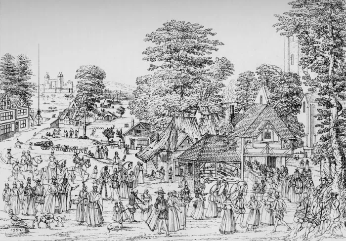 Framed Print : A fete at Horselydown, Southwark, in 1590, 1904 Framed Print : A fete at Horselydown, Southwark, in 1590, 1904