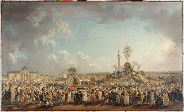 Fete de l'Etre supreme, (Festival of the Supreme Being) in Champ-de-Mars, c1794. Creator: Pierre-Antoine Demachy