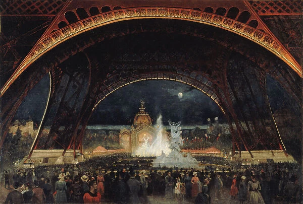 Fete de nuit al Exposition universelle de 1889, sous la tour Eiffel, c. 1889