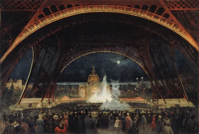 Framed Print : Fete de nuit al Exposition universelle de 1889, sous la tour Eiffel, c. 1889 Framed Print : Fete de nuit al Exposition universelle de 1889, sous la tour Eiffel, c. 1889