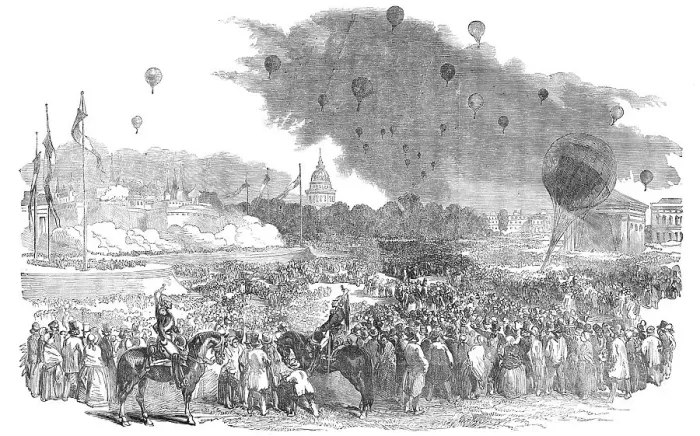 Framed Print : The Fete at Paris - Representation of the Siege of Silistria, in the Champ de Mars... 1854. Creator: Unknown Framed Print : The Fete at Paris - Representation of the Siege of Silistria, in the Champ de Mars... 1854. Creator: Unknown