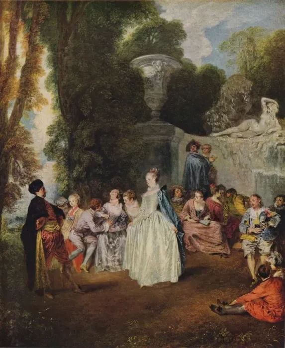 Framed Print : Fetes Venitiennes, 1718-1719. Artist: Jean-Antoine Watteau Framed Print : Fetes Venitiennes, 1718-1719. Artist: Jean-Antoine Watteau