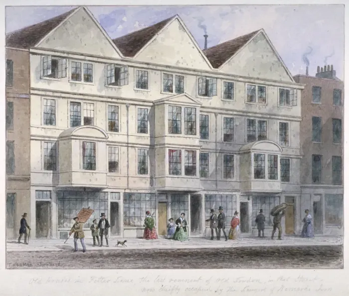 Framed Print : Fetter Lane, City of London, 1855. Artist: Thomas Hosmer Shepherd Framed Print : Fetter Lane, City of London, 1855. Artist: Thomas Hosmer Shepherd
